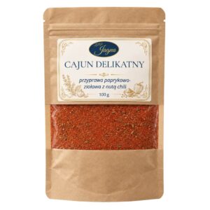 Opakowanie przyprawy Cajun Delikatny 100 g na białym tle