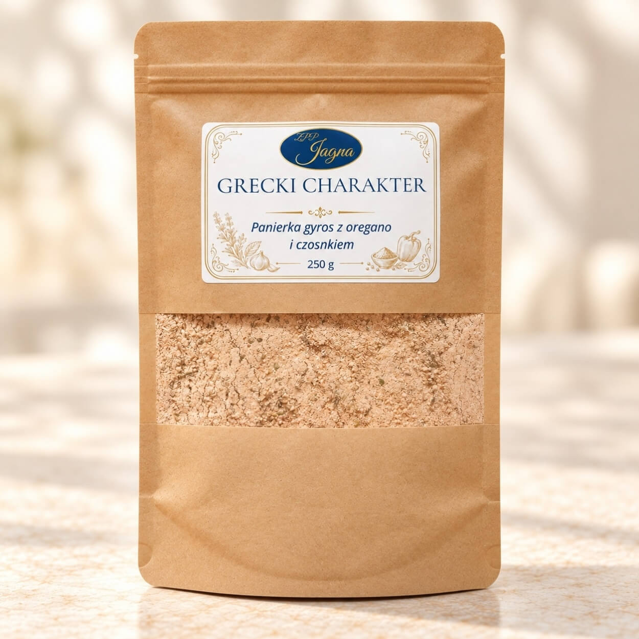 keto panierka gyros Grecki Charakter 250 g - opakowanie na jasnym blacie